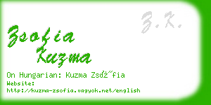 zsofia kuzma business card